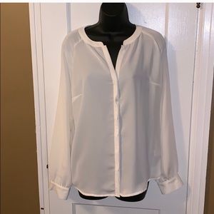 LC Lauren Conrad-Lace Back- long sleeved shirt